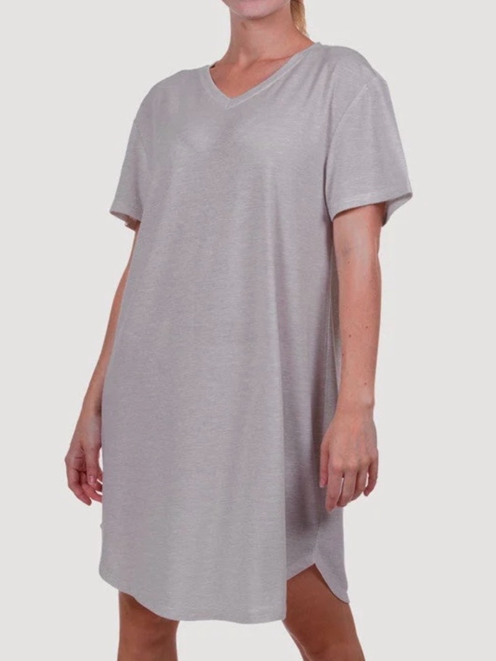 Natori Heather Gray V-Nevk Nightgown